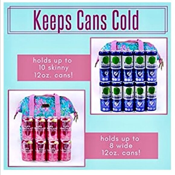 NWT Lilly Pulitzer backpack cooler pink green blue Best fishes lunch beach bag main image 11